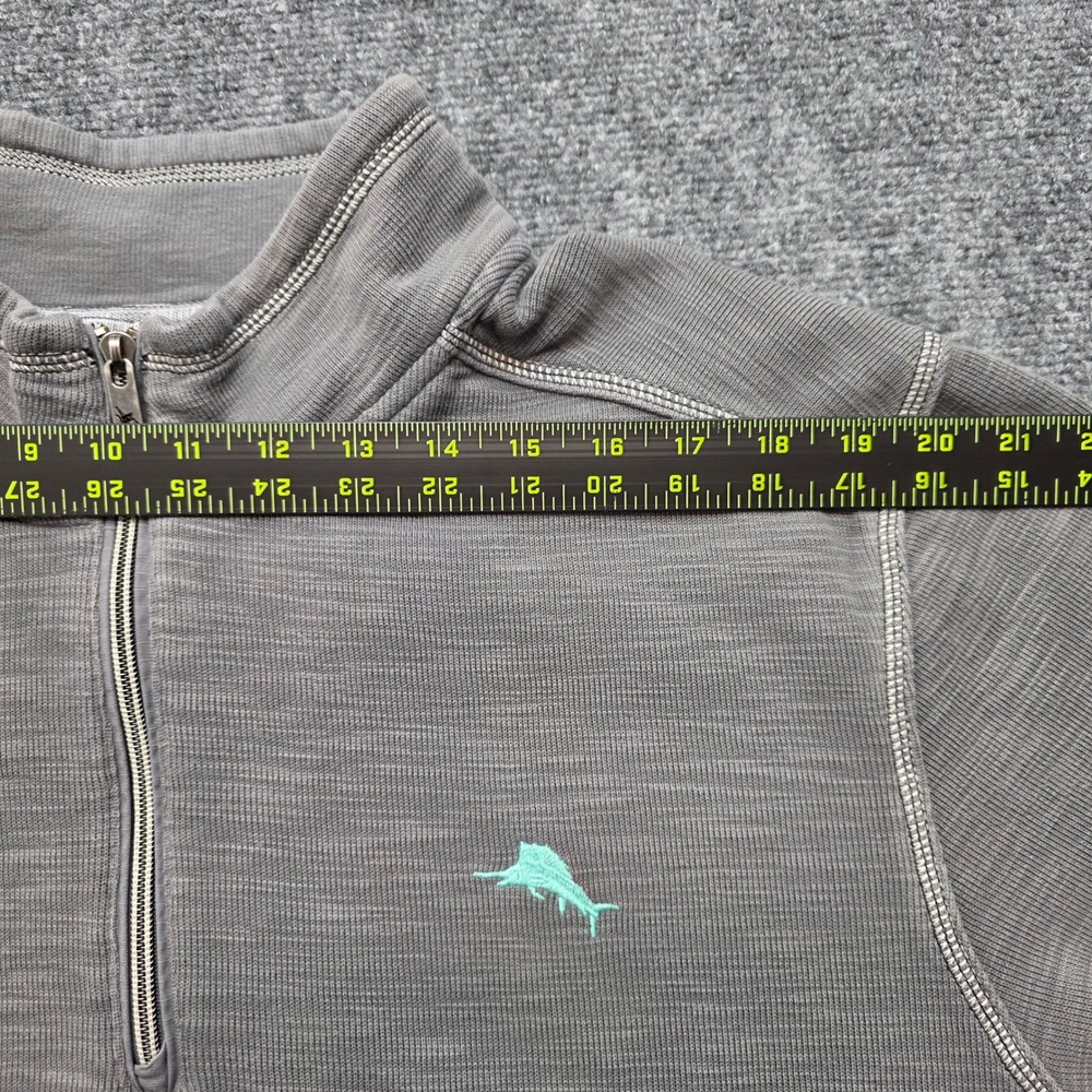 Tommy Bahama Tobago Bay Men's XXL Gray Cotton Tencel Quarter Zip Pullover Marlin - Picture 12 of 15